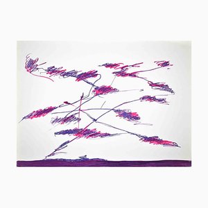 Giulio Turcato, Abstract Violet Composition, Original Screenprint, 1976-ZCI-972073