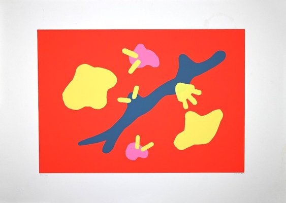 Giulio Turcato, Composition in Red, Screen Print, 1970s-ZCI-938914