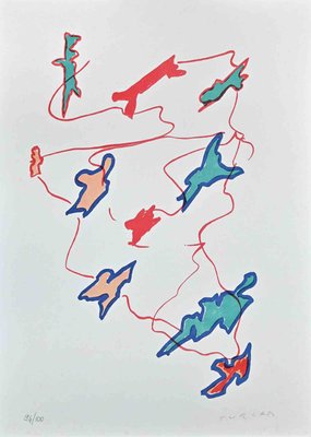 Giulio Turcato, Leaves, Original Screen Print, 1973-ZCI-1343881