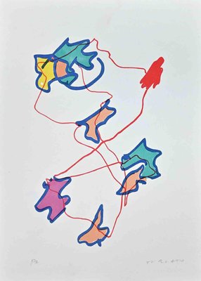 Giulio Turcato, Leaves, Original Screen Print, 1973-ZCI-1343884