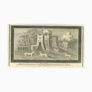 Giuseppe Aloja, Roman Temple and Tower, Etching, 18th Century-ZCI-1788552