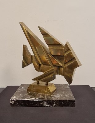 Giuseppe Banfi, Abstract Sculpture, 1988, Brass & Marble-RPW-1798886