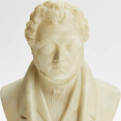 Giuseppe Benassai, Busts, 1834, Alabaster Statues, Set of 2-TBU-2024768