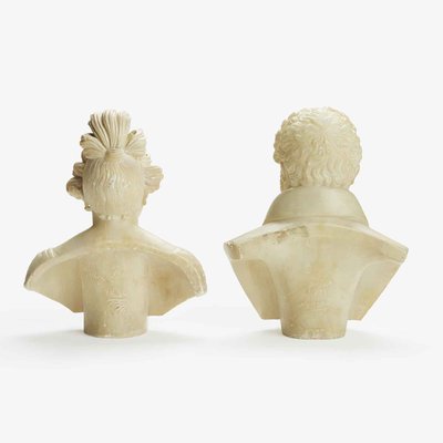 Giuseppe Benassai, Busts, 1834, Alabaster Statues, Set of 2-TBU-2024768