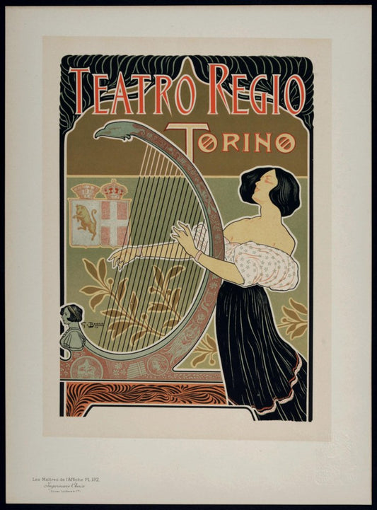 Giuseppe Boano, Les Maîtres de L'Affiche: Teatro Regio Torino, 1898, Lithograph