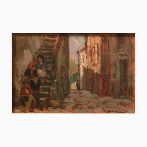 Giuseppe Comparini, Stepladder in the Alley, Oil on Canvas, 1971-KHH-1242144