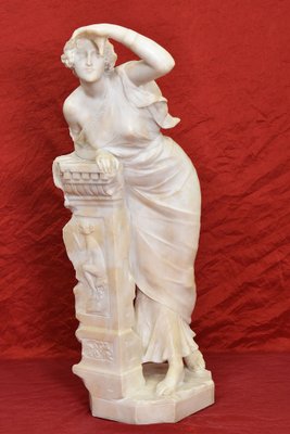 Giuseppe Gambogi, Young Girl Sculpture, 19th Century, Alabaster-YVI-1791530