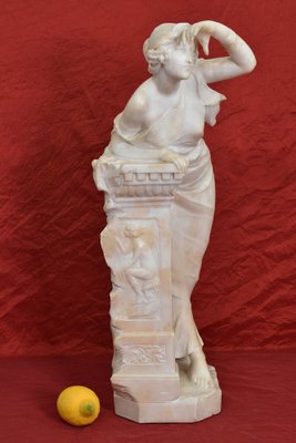 Giuseppe Gambogi, Young Girl Sculpture, 19th Century, Alabaster-YVI-1791530