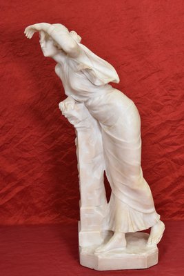 Giuseppe Gambogi, Young Girl Sculpture, 19th Century, Alabaster-YVI-1791530