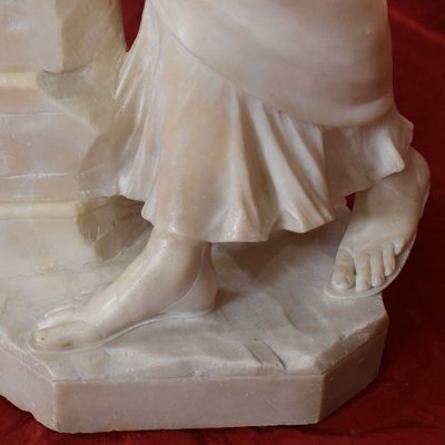 Giuseppe Gambogi, Young Girl Sculpture, 19th Century, Alabaster-YVI-1791530