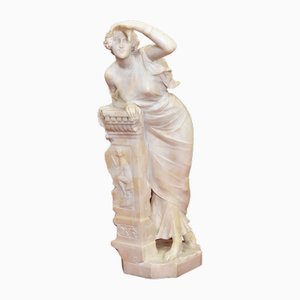 Giuseppe Gambogi, Young Girl Sculpture, 19th Century, Alabaster-YVI-1791530