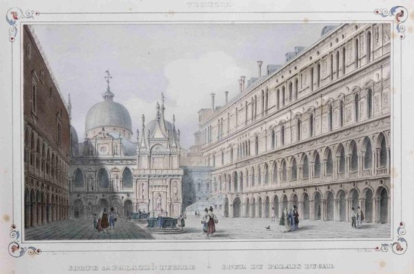 Giuseppe Kier, Doge's Palace in Venice, Lithograph, 19th Century-ZCI-1162918