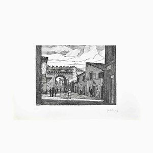 Giuseppe Malandrino, Borgo Pio, Rome, 1970s, Etching-ZCI-1781748