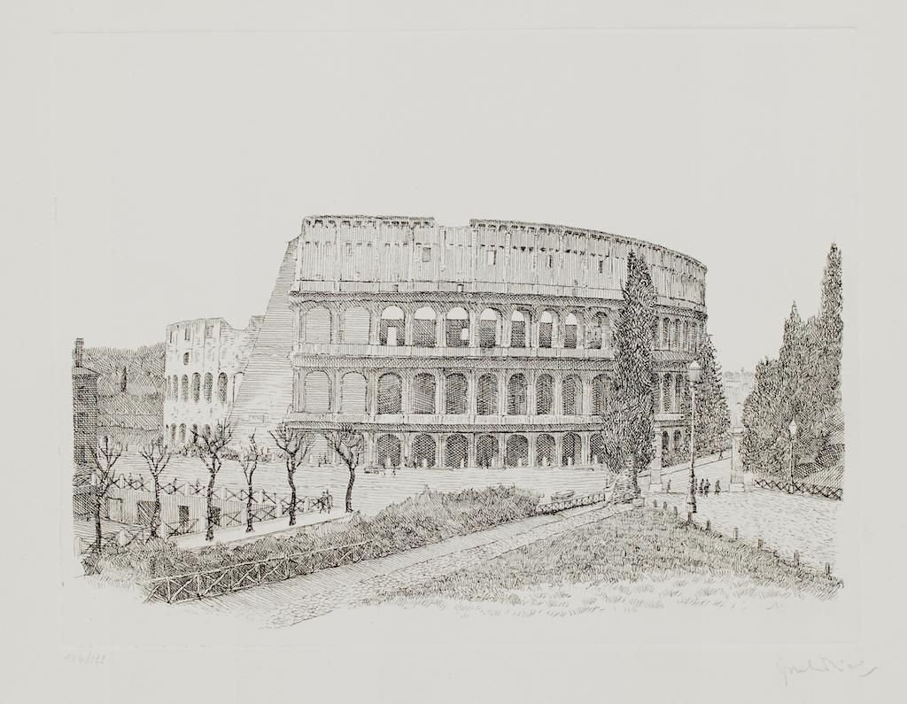 Giuseppe Malandrino - Colosseo - Original Etching - 1970s