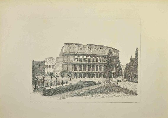 Giuseppe Malandrino, Colosseum, Etching, 1970s-ZCI-2025274