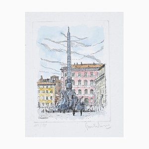 Giuseppe Malandrino, Navona Square, Etching, 1960-ZCI-802997