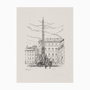 Giuseppe Malandrino, Navona Square / Rome, 1972, Original Etching-ZCI-792592