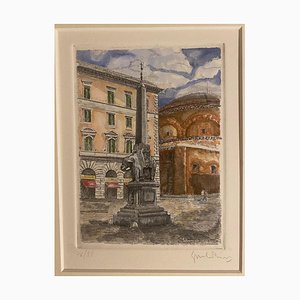 Giuseppe Malandrino, Piazza Della Minerva, Rome, Etching, 1970s-ZCI-847341