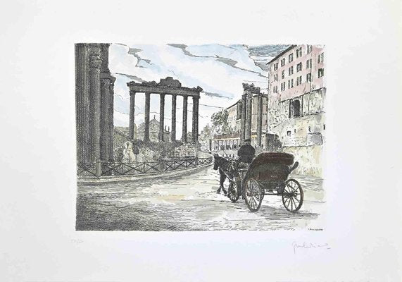 Giuseppe Malandrino, Roman Forum, Etching, 1970s-ZCI-2029426