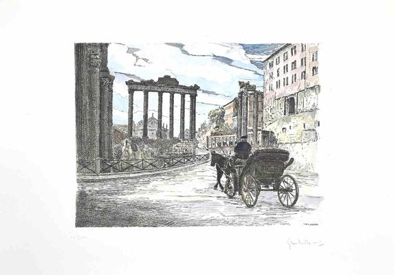 Giuseppe Malandrino, Roman Forum, Etching, 1970s-ZCI-1788694