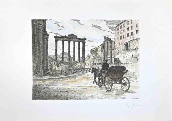 Giuseppe Malandrino, Roman Forum, Etching, 1970s-ZCI-2029411