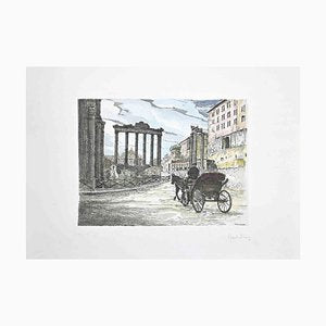 Giuseppe Malandrino, Roman Forum, Etching, 1970s-ZCI-1788702