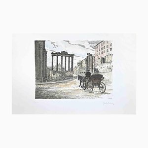 Giuseppe Malandrino, Roman Forum, Etching, 1970s-ZCI-2029411