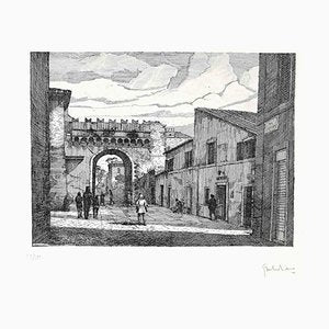 Giuseppe Malandrino, Rome-Port Settimiana, Etching, 1970s-ZCI-847343