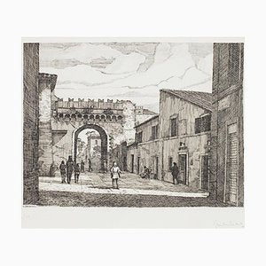 Giuseppe Malandrino - Rome-port Settimiana - Original Etching - 1970s-ZCI-834607