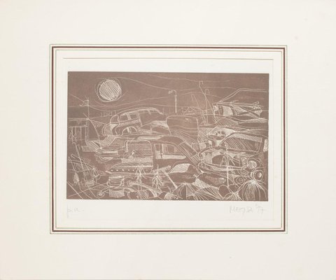 Giuseppe Megna, Networks in Fiumicino, Etching, 1977-ZCI-1760529