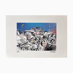 Giuseppe Megna, Scarp Cars, Original Lithograph, 1976-ZCI-2024801