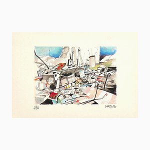 Giuseppe Megna - the Collapse - Original Lithograph - 1970s-ZCI-836373