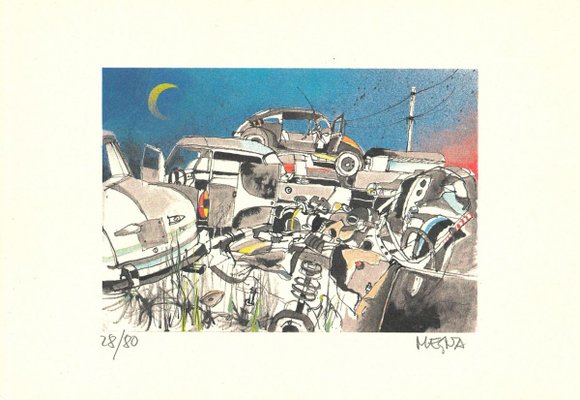 Giuseppe Megna, The Junkyard 2, Lithograph, 1972-ZCI-900811