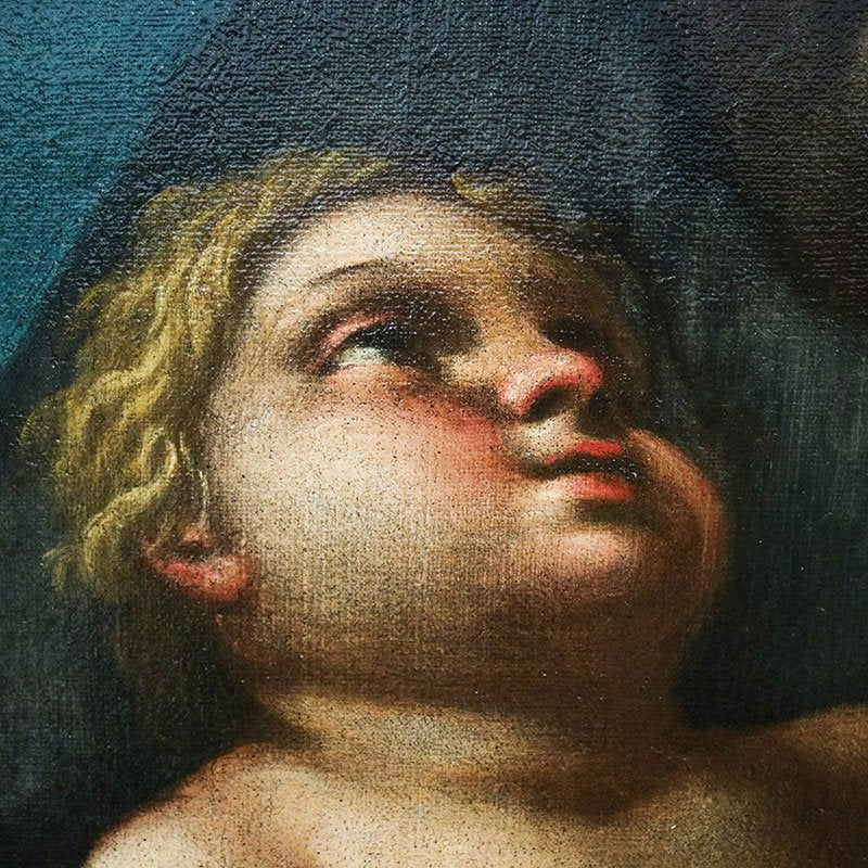 Giuseppe Nuvolone, St. Joseph with the Baby Jesus in His Arms, 1800s, Oil on Canvas, Framed