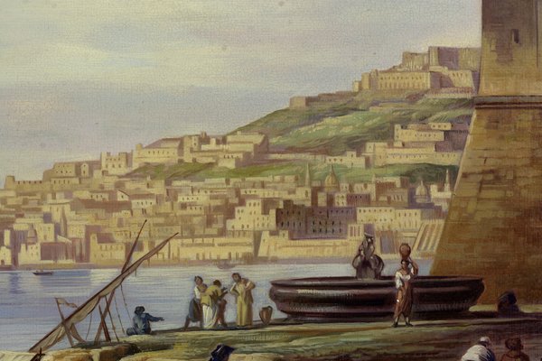 Giuseppe Pellegrini, View of the Bay of Naples, Oil on Canvas-VHF-949446