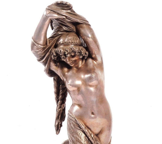 Giuseppe Salvi, Odalisque, Silver-Plated Bronze Sculpture, 1886