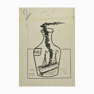 Giuseppe Scalarini, The Bottle, Marker on Paper, 1918-ZCI-1770320