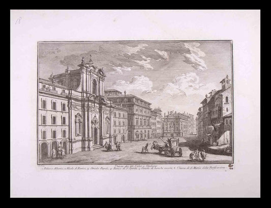 Giuseppe Vasi, Chiesa dei SS. Celso e Giuliano, Etching, Late 18th Century