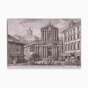 Giuseppe Vasi, Chiesa dei SS. Vincenzo ed Anastasio, Etching, Late 18th Century-ZCI-1380081