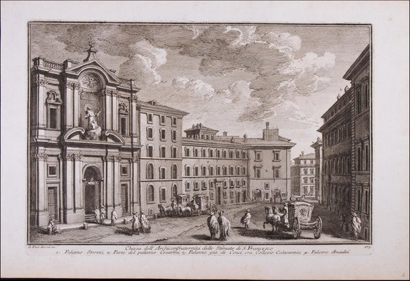 Giuseppe Vasi, Chiesa dell'Archiconfraternita, Etching, 18th Century-ZCI-1759222