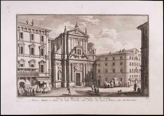 Giuseppe Vasi, Chiesa di S. Marcello, Etching, Late 18th-Century-ZCI-1316566