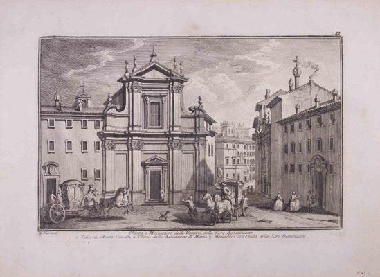 Giuseppe Vasi, Chiesa e Monastero delle Vergini, Etching, Late 18th-Century-ZCI-1312617