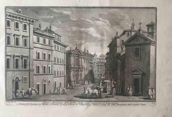 Giuseppe Vasi, Church and Monastery of the Holy Spirit of the Canonichesse, Etching-ZCI-1374550