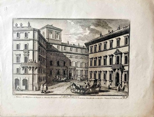 Giuseppe Vasi, Colleggio Nazzareno, Etching, Late 18th Century-ZCI-1788882