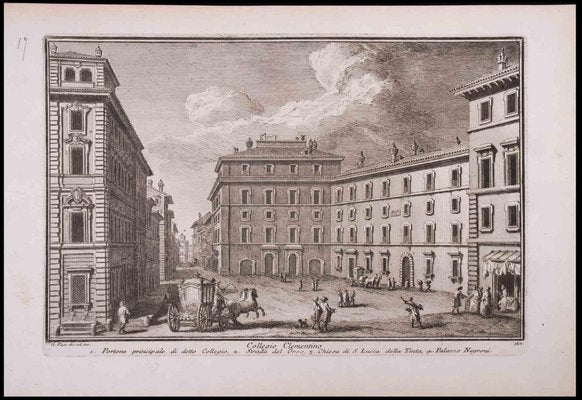 Giuseppe Vasi, Collegio Clementino, Etching, Late 18th-Century-ZCI-1316552