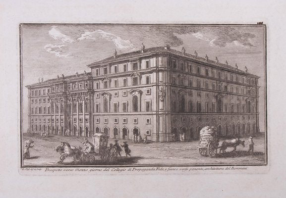 Giuseppe Vasi, Collegio di Propaganda Fide, Etching, Late 18th Century-ZCI-1759217