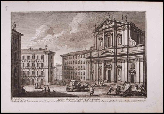 Giuseppe Vasi, Collegio Romano, Etching, Late 18th-Century-ZCI-1316554