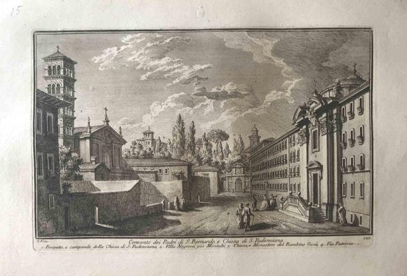 Giuseppe Vasi, Convento dei Padri di S.Bernardo, e Chiesa di S.Pudenziana, Late 1700s, Etching-ZCI-1406913