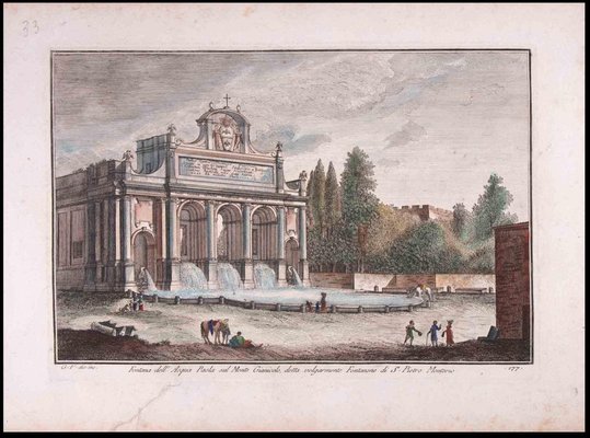 Giuseppe Vasi, Fontana dell'Acque Paola, Etching, Late 18th Century-ZCI-1310315