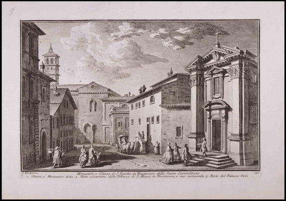 Giuseppe Vasi, Monastero e Chiesa di S. Egidio, Etching, Late 18th-Century-ZCI-1316563